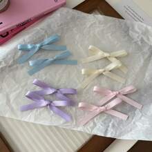 2 pezzi/set Fermagli da capelli in metallo a fiocco in tinta unita per donna, stile universitario adatti per uso quotidiano, a casa, per il pendolarismo, casual all'aperto e appuntamenti, per la primavera/estate, mollette a molla, mollette per capelli, fermagli per capelli, graffette per capelli