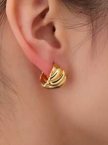 Charm-In Thick Earrings, Teardrop-Shaped Earrings, 18K Gold Plated Earrings - Hypoallergenic And Fade-Resistant Earrings. Jewelry Gift, Suitable For Giving To Girlfriend, Mother Or Wife.