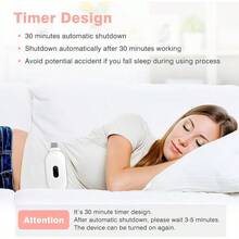 Period Cramp Massager Portable Cordless Heating Pad With 6 Heat Levels And 6 Massage Modes Back Pain Relief Menstrual Heating Pad (Black) - White - View 8