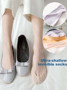 5 Pairs Cute No Show Ankle Invisible Socks Women Low Breathable Athletic Socks Non Slip With Silicone Strips Flat Boat For Men & Women - Multicolor - View 2