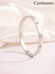 Camhanno 5pcs/Set Personalized Multi-Color Stainless Steel Bracelet Set, Unique Design, Fashion Versatile, Exquisite And Beautiful, Ideal Gift Choice, Non-Fading,