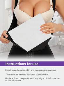 larrycard 3片装腹部压缩吸脂泡沫垫收腹板 - 白色 - 查看 5