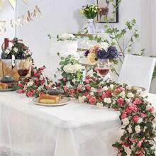 1PC/5pcs/10pcs Artificial Flowers Rose Vine DIY Garden Material Vine Wedding Site Decoration Home Bedroom, Living Room, Bathroom, Wall Hanging Decoration Material Outdoor Garden School Birthday Party Supplies Valentine's Day Decoration New Year