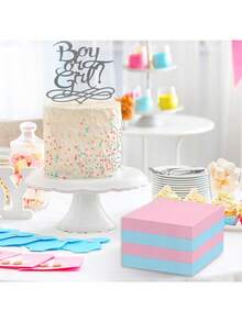 40/80/120片鸡尾酒餐巾性别揭示餐巾婴儿淋浴双层饮料餐巾一次性纸巾适用于晚餐婚礼生日毕业典礼节日派对餐厅酒吧新娘周年纪念活动 - 粉紅色藍色 - 查看 6