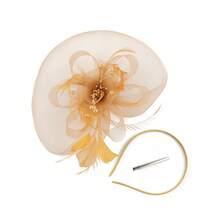 1Pc Tea Party Fascinator Hats For Women 50s Headwear Mesh Flower Cocktail Wedding Church Derby Hat, Hair Accessories, Tiny Hats, Mini Fascinator, Mini Cap