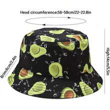 Reversible Bucket Hat For Women, Cute Beach Fisherman Style - Avocado Black - View 9