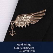 1 pieza Alfiler de solapa con forma de pluma para hombre, accesorio versátil con alas de águila estilo ángel de moda, adecuado para atuendos formales masculinos - broche - Ver 11