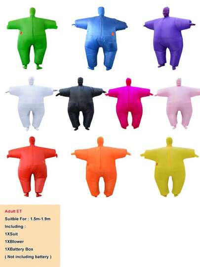 一件充气紧身衣，全身套装，适合化装舞会、万圣节、圣诞节等场合。