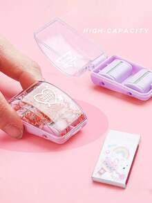 迷你橡皮擦碎屑收集器便携式桌面吸尘器带可爱橡皮擦手动桌面清扫器学生礼物学校办公室，用于学校用品，返校 - 彩色 - 查看 4