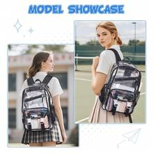 Casual Backpack For Men, Large-Capacity Transparent Jelly Backpack, Pvc Student Schoolbag For Women, 2025 New Style For Men, Fashionable And Personalized Transparent Waterproof Backpack, Primary School, Junior High School And Senior High School Schoolbag, Multi-Compartment Pocket Backpack, Travel And Travel Backpack For Girls, School Backpack For Both Men And Women, Waterproof Clear Backpack, Casual Style For Outdoor Sports Or Travel Convenience - Multicolor - View 7