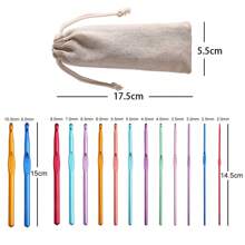 14 Stücke Aluminium Häkelnadel Set - 2-10mm Stricknadeln, geeignet für Handarbeiten und Garnprojekte