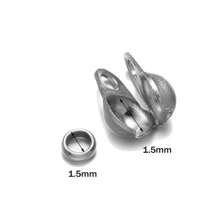 100 Stücke/Los Edelstahl Quetschperlen Kappen Knoten-Abdeckungen Muschel Umklapp-Perlen-Kappen mit Endkappen für Schmuckherstellung Kunsthandwerk DIY