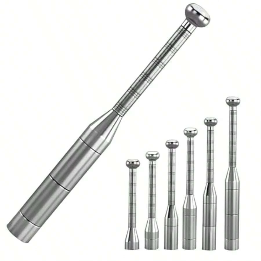 Adjustable Macebell Clubbell 6in1 Premium Steel Club Strength Training Equipment For Full Body Muscles Shoulder Grips Forearms Workouts 6.5 9 11 13 15 17.5LBs - Silver - View 1