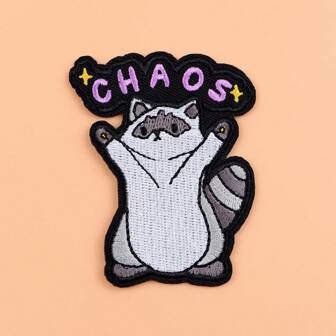 Cute Racoon Embroidered Patch Iron-On Sew-On Applique For DIY Clothing Accessories