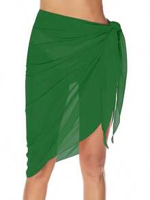 Women's Sarong Coverups Chiffon Bathing Suit Wrap Skirt Swimsuit Beach Wraps Swim Sarongs - Xanh cơ bản - Xem 1