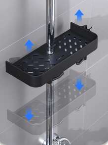 Shower Rack Storage Rack Household Bathroom Lifting Bracket Non-Punching Toilet Shower Rod Tray Storage Bathroom Accessories