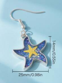 1 par de brincos pendentes de resina com design personalizado de estrela do mar para mulheres, perfeitos para cerimônias de formatura, ocasiões especiais, presente para casais