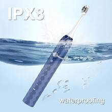 Toothbrush Set, Equipped With 10 Brush Heads And Travel, IPX8 Waterproof, 2-Minute Timer, 42000 High-Frequency Vibrations, 5 Modes, First Choice Giving - 深藍色 - 查看 6