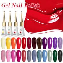 Mtssii 1瓶10毫升酒红色凝胶指甲油，持久耐用，不含铅，半永久可卸UV凝胶指甲油，适合夏季美甲、美甲艺术，带包装盒，沙龙及居家DIY美甲 - 紅色 - 查看 6