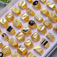 20pcs/Pack Vintage Black Oil Dripped Alloy Rings For Men, Punk Mixed Style Rings Suit For Couples, Parties, Weddings, Daily Wear, Fashion Jewelry Gift, Randomly Shipped