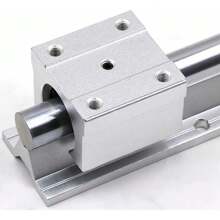 Rodamientos lineales SBR20UU, rodamientos lineales CNC LM20UU, 20 mm adecuados para movimiento lineal en impresoras 3D, equipos CNC y otros equipos similares - Plateado - Ver 2