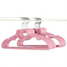 20 Pieces Cute Heart HangersHeavy Duty Clothes Coat Hanger For Adult Jackets, Pants, Shirts, Suit, Dress Room Closet Space Saving(Pink,Velvet)
