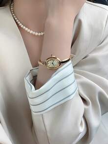 SUNLIFEX Brand Light Luxury High-Level Sense Of Small Bracelet Ladies Quartz Watch Exquisite Oval Dial Roman Numerals Suitable For School Work Party Party Various Occasions Send To Family Send To Girlfriend Gift First Choice - one-size - View 8