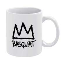 1PC Mugs, 11oz Movetly Mugs, American Jean Michel Artist Basquiat Long Sleeve For Men Retro Graphic Top Funny Creamics Coffee Mugs, Perfect Gift For Men & Women Coffee Cup White Cremics Coffee Accessories Mugs Family Home Decorations, Halloween Wedding Birthday Gifts Idea For Coworker, Husband, Boyfriends, Hand Wash Only, Perfect Gifts For Family Lovers, Teens, Women, Students,, Coffee, Or Tea Lovers - White - View 3