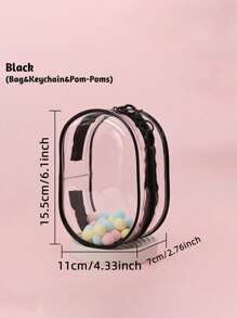 1 pieza Bolsa de almacenamiento de muñeca de peluche - Funda protectora contra el polvo de PVC transparente de 15 cm, adecuada para accesorios de fiesta sentada de segunda generación, expositor de muñeca de caja ciega, almacenamiento de muñeca Kpop, portador de muñeca anime, excelente para viajes al aire libre (muñeca no incluida), mochila de color de peluche aleatorio para la escuela