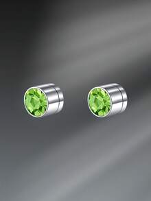 CIZME 1 对不锈钢假耳环耳钉 CZ 直径 4 毫米仿无穿孔耳环耳夹适合女士男士无穿孔身体首饰