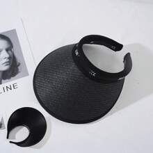 1 Peça Chapéu de Sol de Aba Larga Feminino para Verão, Chapéu de Palha Casual com Proteção UV para Passeio, Cobertura Facial