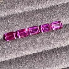 Batu Permata Safir Merah Keunguan Potongan Emerald Lepas 100% untuk Liontin, Bahan Pembuatan Perhiasan Tingkat Lanjut, DIY - Ungu - View 5