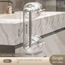 1 pezzo Maniglia per porta con ventosa trasparente - Senza foratura, impermeabile, per mobile da bagno, rimovibile in resina ABS - Stile minimalista, adatto per frigorifero, finestra, armadietto, porta doccia - Accessorio hardware durevole, accessorio da bagno