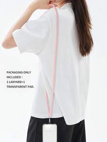 1 Piece Crossbody Cell Phone Lanyard(Pink) Transparent Pads Included For Fixing The Phone Case, Multi-Functional Adjustable Neck Strap With 145CM/57 Inches, Lanyard Compatible With All Smartphone, Universal Lanyard For Redmi Cases, Crossbody Strap For Cases.. - Pink - View 3