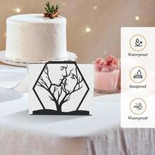 Modern Standing Napkin Holder For Table C Black Metal Napkin Dispenser, Fork, Spoon Theme Style Napkin Holder, Suitable For Kitchen, Coffee Shop, Dining Room - Trees, Lovers - View 4