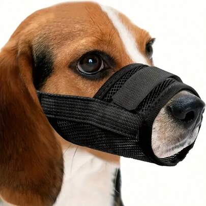 1pc Breathable Mesh Dog Muzzle, Quick Fastening With Adjustable Strap, Anti-Biting Anti-Barking Pet Mouth Cover, Adjustable Pet Dog Soft Mask