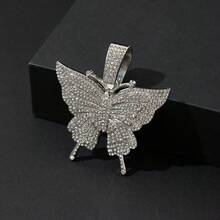 1 Set Butterfly Necklace With Sparkling Hiphop Butterfly Pendant, Fashion Jewelry Gift For Women, Unisex Jewelry For Party And Fashion - Butterfly - View 2