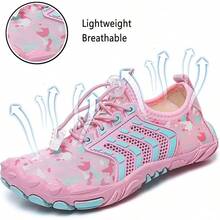 Shoes Barefoot Aqua Socks Outdoor Indoor Quick Dry Sandals Lightweight Slip On Walking Sneakers Beach Pool Swim (Little/Big) - 3-粉紅色 - 查看 3