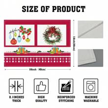 4/6 Stücke Weihnachtsbaum Tischsets, mit roten, weißen und karierten Mustern, robustes Material, geeignet für Küche, Esszimmer, Innen-/Außen Feiertagsdekoration, Thanksgiving und Weihnachten