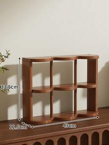 简约竹制九格桌面杯架收纳架中世纪风格家庭办公桌面多层储物架厨房用品家用收纳架 - 彩色 - 查看 12