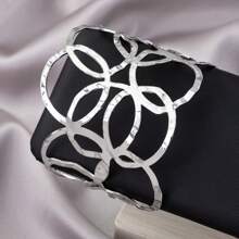1 pulseira feminina de metal martelado com fio simples para uso diário, presente adequado para família e amigos