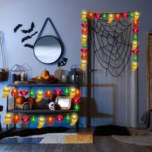 1 件万圣节主题混合 LED 灯串，节日氛围灯，恐怖主题。适用于家居装饰、万圣节装饰、鬼屋、派对活动和其他装饰照明 万圣节装饰灯 家居装饰 派对装饰 万圣节装饰 房间装饰 万圣节花园装饰 可作为礼物 仙女 - 暖白色 - 查看 8