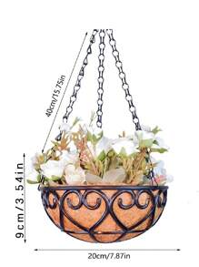 8/10/12 Inch Metal Wire Hanging Basket Flowerpot, Coconut Lined Plant Flowerpot, Outdoor Garden, Porch, Balcony Decoration