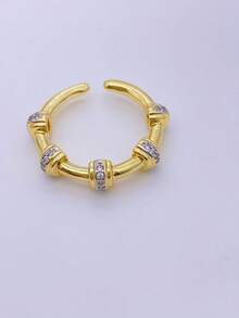 1 件/套手链和戒指，全新欧美设计 18K 镀金铜锆石优质精致戒指和手链，适合日常休闲、派对、奢华礼物 - 細款 - 查看 10