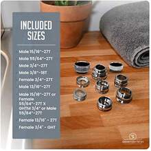 9-Piece Faucet Adapter Kit, Brass Aerator Adapter Set To Connect Garden Hose, Water Filter, Standard Hose Via Diverter, In RV & Other - Male & Female Faucet Adapter For Sinks - None - View 4