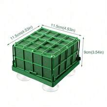3/4/6/12 Pack Square Foam Flower Cage Hanging Boxes SDurable Floral Foam Cage Block Stand Reusable Wet Floral Blocks Cage With Suction Cups For Home Birthday Party Wedding Themed Party Flower Arrangements Table Decorations Wedding Car Decorations - Green - View 3