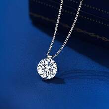 1.5克拉莫桑石 S925 纯银吊坠项链首饰，送给女友妻子生日婚礼的礼物 - 1.5克拉吊墜項鍊 - 查看 3