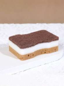 1pc/3pcs/5pcs/10pcs/Set Wavy Double-Sided Cleaning Sponge, Powerful Scrubbing Sponge For Dish Washing And Kitchen Cleaning