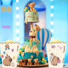 6 Pcs Capybara Popcorn Box Birthday Party Popcorn Box Boxes Candy Cookie Container Decorations Gifts Birthday Party Supplies