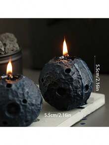 1PC Moon Aromatherapy Candle High-End Creative Ornaments Souvenirs Ball-Shaped Scented Candle Aromatherapy Gift Box Halloween,Spooky,Autumn,Festival,Holiday ,Winter,Holiday,Festival,Room Decor,Gifts Birthday Graduation - Black - View 4